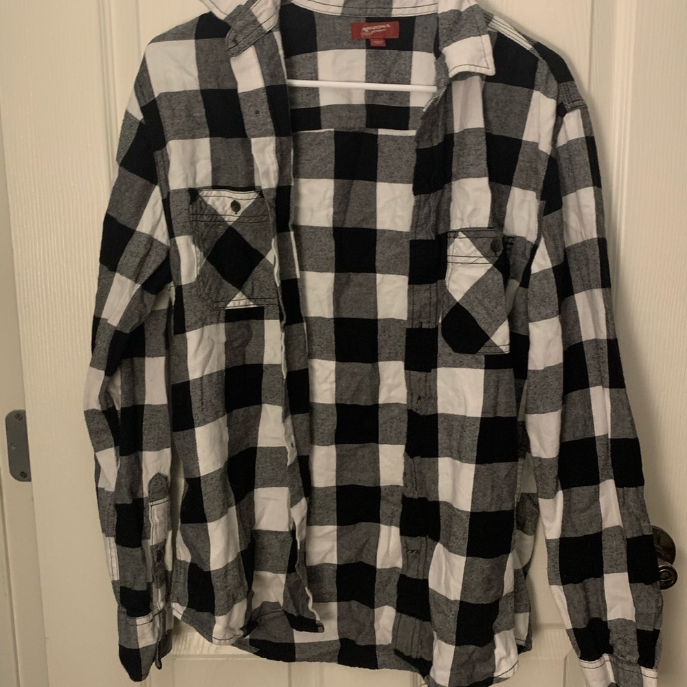 Arizona black and white button up flannel